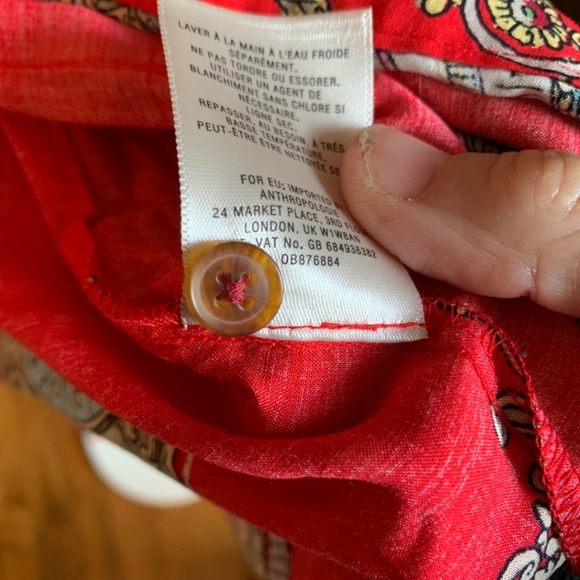 Anthropologie Maeve Times up! Rayon blouse. Worn once - Picture 5 of 5